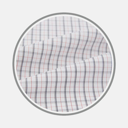 Blue and Red Graph Check Fabric