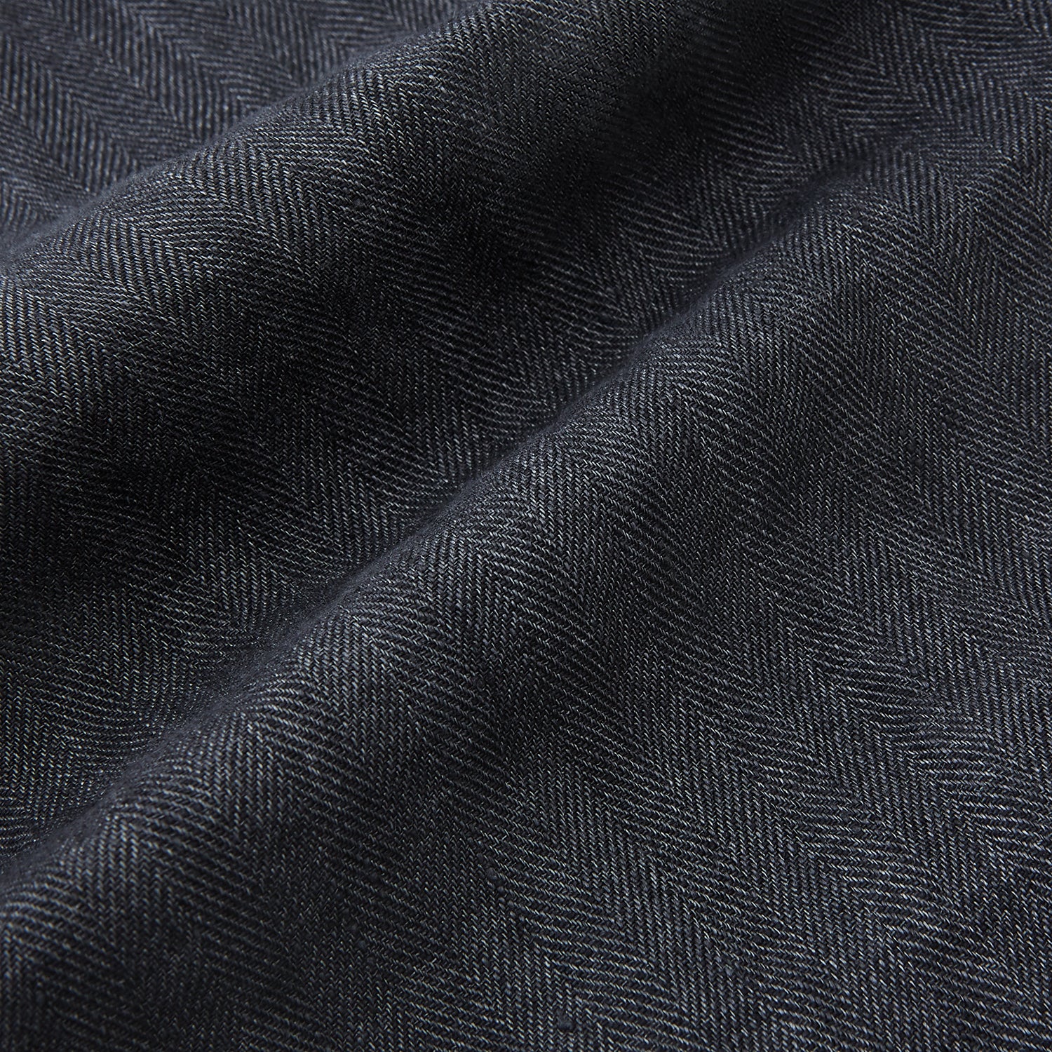 View 7 of product The Ash Linen Herringbone Edmund Trousers by Turnbull & Asser feature a straight-leg fit, button closure, belt loops, and side pockets in summer-ready fabric—ideal for utility dressing—shown against a plain white background.