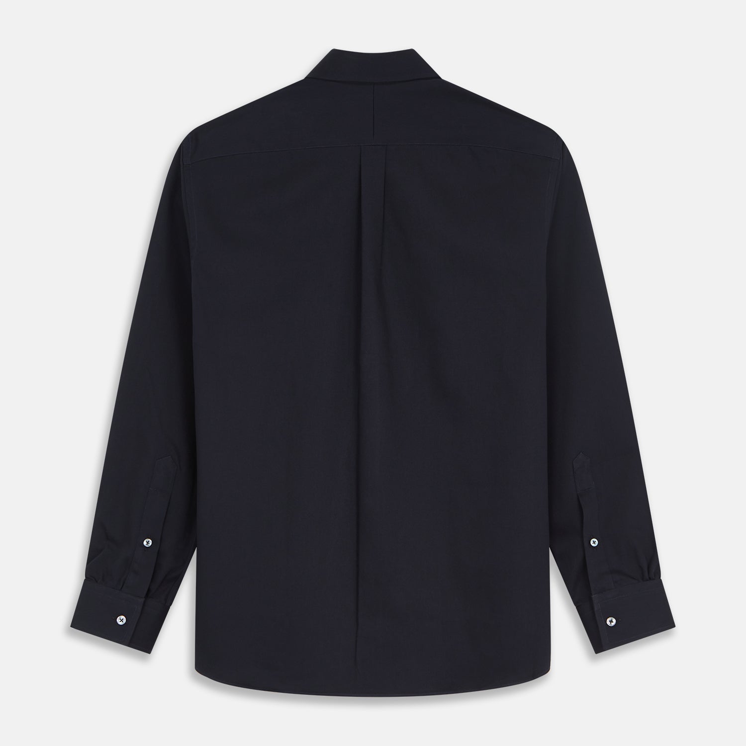 View 3 of product The Turnbull & Asser Navy Weekend Fit Hayne Shirt features a Dorset collar, white buttons, and 1-button cuffs—an ideal upgrade for your Weekend Fit collection.