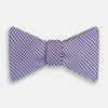View 1 of product The Turnbull & Asser Purple and White Houndstooth Silk Bow Tie, ideal for formalwear, is shown against a white background.