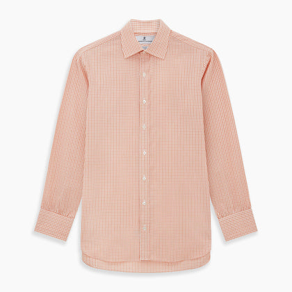 Orange Micro Check Mayfair Shirt Image 6