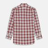 View 6 of product The Turnbull & Asser Red Check Shirt, featuring a T&A collar and 3-button cuffs, is displayed laid flat on a white background.