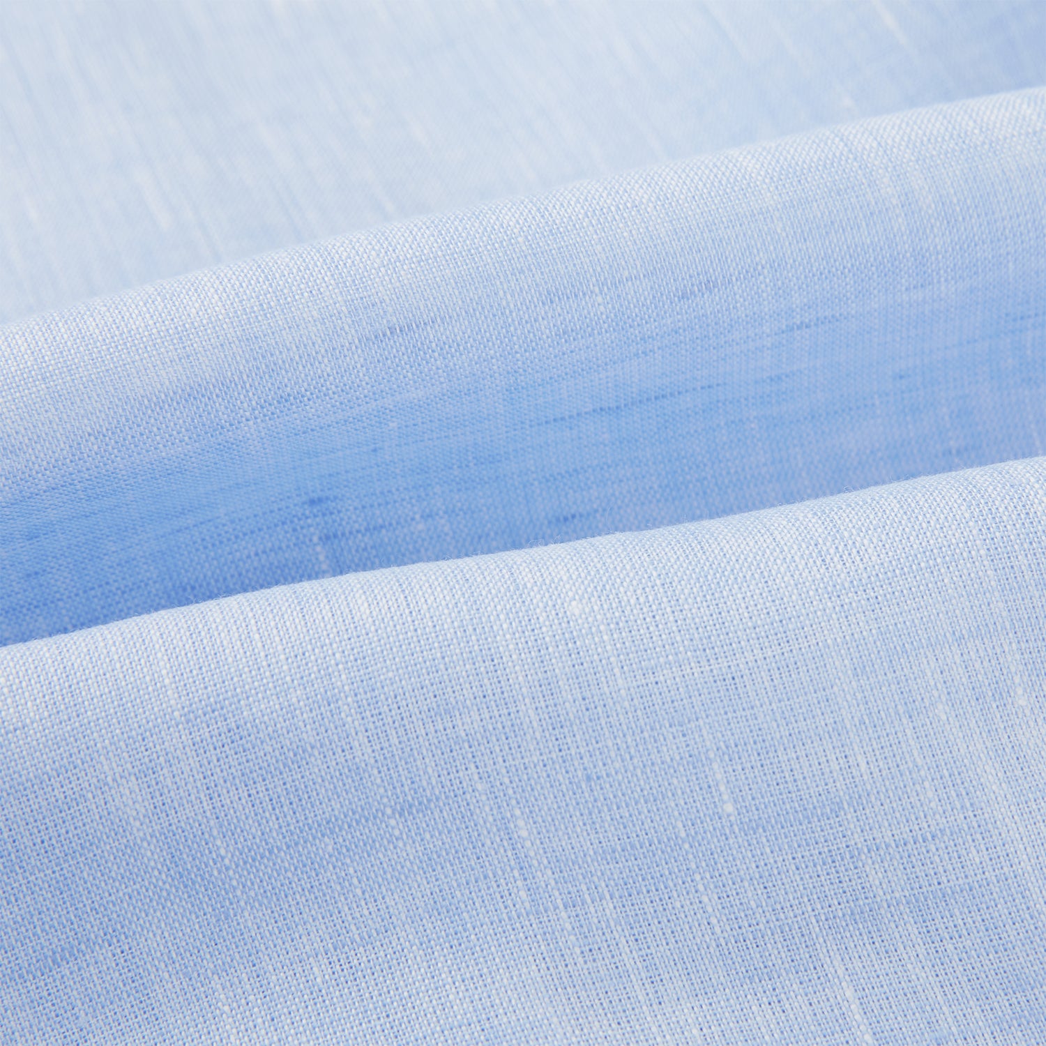 View 6 of product The Turnbull & Asser Pale Blue Linen Pyjama Shirt features long sleeves, a collar, front buttons, and a chest pocket—perfect as elegant loungewear or nightwear.
