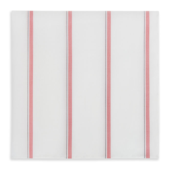 Coral Track Stripe Hand-Rolled Handkerchief Image 3