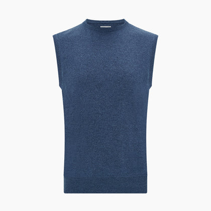 Pacific Blue Cashmere Round Neck Vest Image 4