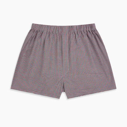 Burgundy Houndstooth Godfrey Boxer Shorts Image 2
