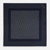View 4 of product The Turnbull & Asser Navy and Grey Dot Silk Pocket Square features a neatly folded design with small grey dots on navy silk and a solid border, showcasing both sides of the luxurious fabric.