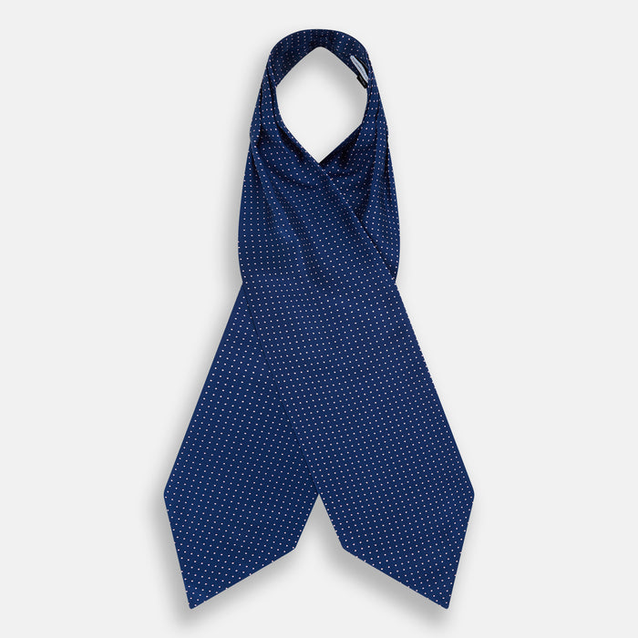 Pink Dot and Royal Blue Silk Cravat Image 1