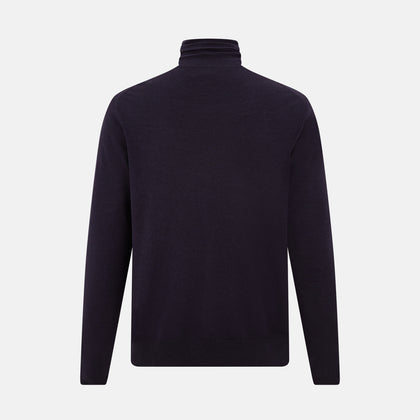 Dark Purple Fine Merino High Neck Jumper Image 2