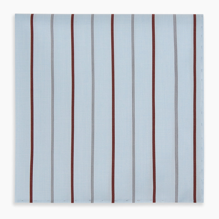 Burgundy Wide Pinstripe Hand-Rolled Handkerchief Image 3
