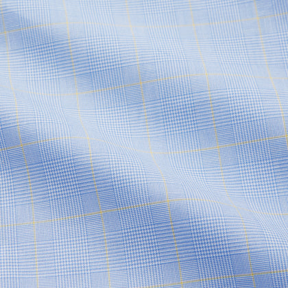 Yellow and Blue Prince of Wales Check Mayfair Shirt Image 1