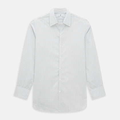 Forest Melange and Red Micro Check Windsor Shirt