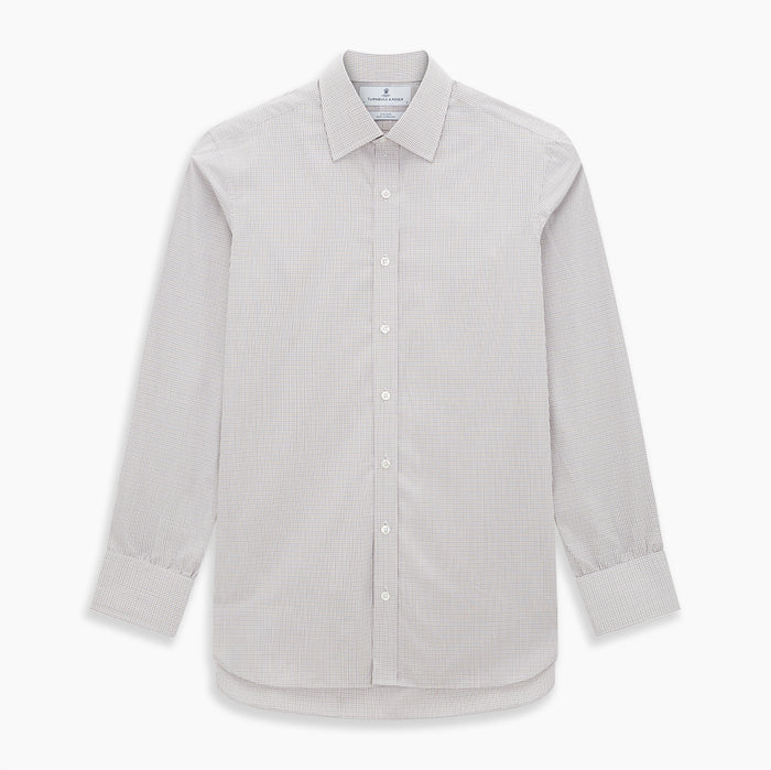 Burgundy Micro Tattersall Check Mayfair Shirt Image 6