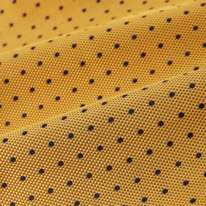 Navy and Yellow Micro Dot Silk Cravat Image 3