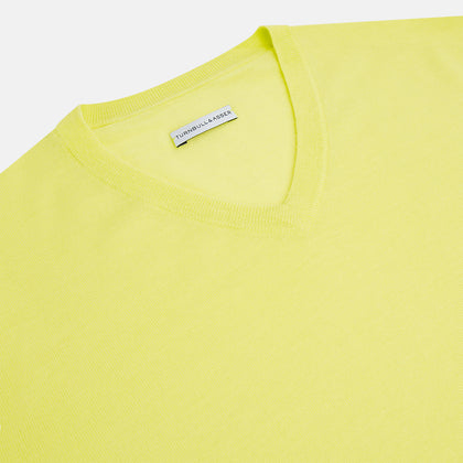 Bright Yellow Cashmere V-neck Jumper Image 1