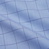 View 5 of product The Turnbull & Asser Blue Prince of Wales Check Mayfair Shirt for men features subtle checks, long sleeves, button-down front, and buttoned cuffs, shown laid flat on a white background.