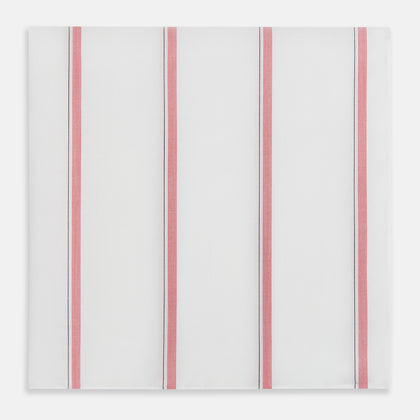 Coral Track Stripe Hand-Rolled Handkerchief