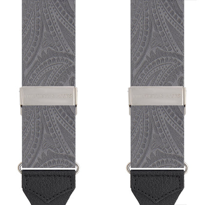 Silver Paisley Adjustable Silk Braces Image 1