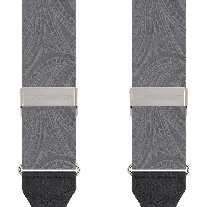 Silver Paisley Adjustable Silk Braces Image 1