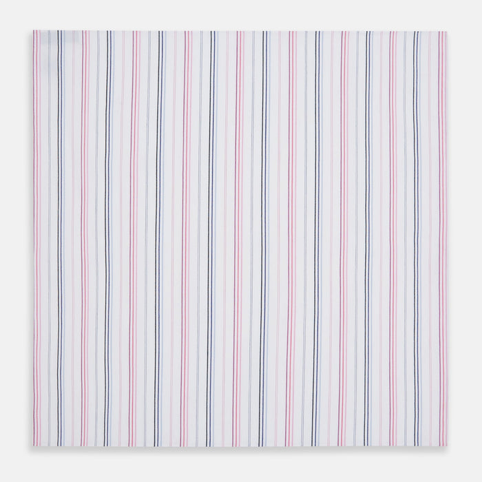 Hand Rolled Pink and Blue Multi Stripe Handkerchief Image 2