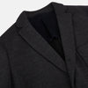 View 2 of product The Turnbull & Asser Charcoal Knitted Oxford Blazer features a notched lapel, two-button closure, and three front pockets, blending modern elegance with British heritage against a plain white background.