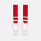 Two Red Adjustable Felt Braces by Turnbull & Asser, featuring white leather ends and silver-tone clasps, made in England from classic boxcloth, are laid flat on a white background.