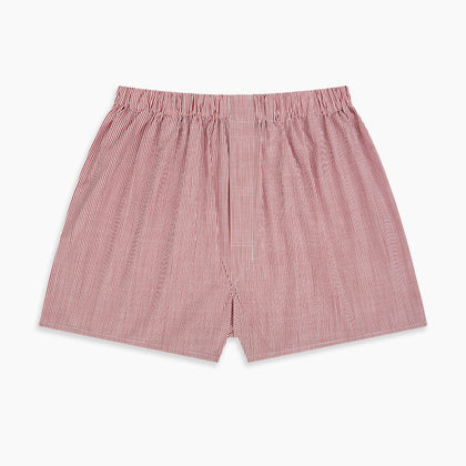 Red Fine Bengal Stripe Godfrey Boxer Shorts Image 2