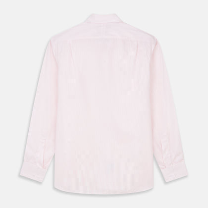 White and Pink Wide Stripe Shirt with Double Cuffs Image 4