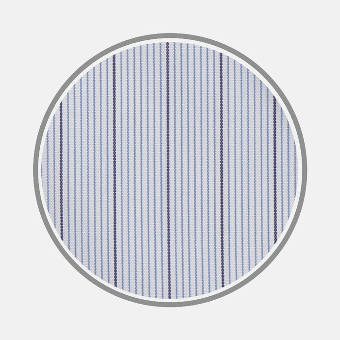Blue and Navy Fine Stripe Cotton Fabric