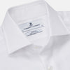 View 2 of product The Turnbull & Asser White Herringbone Tailored Fit Shirt with a Kent collar is displayed on a white background.