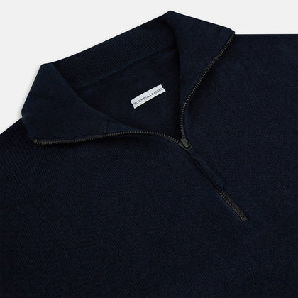 Midnight Blue Half-Zip Cashmere Jumper Image 1