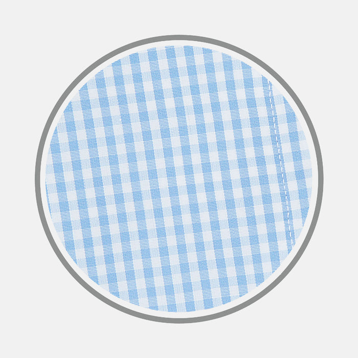 Light Blue Gingham Check Cotton Fabric