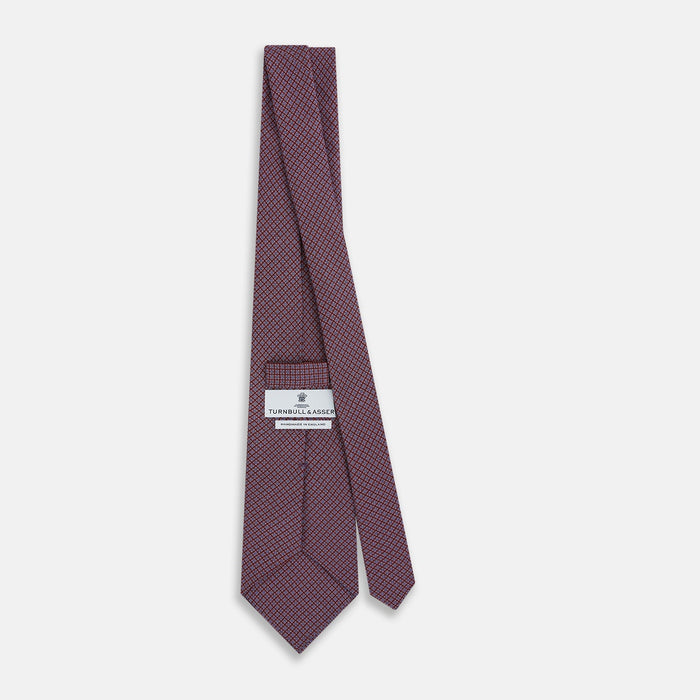 Indies Red Floral Square-Print Silk Tie Image 3