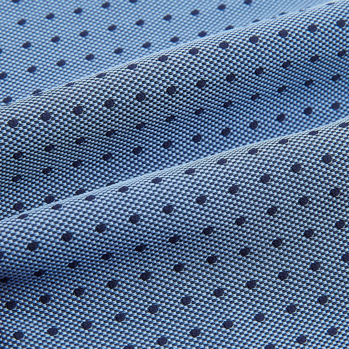 Navy and Blue Micro Dot Silk Cravat Image 3
