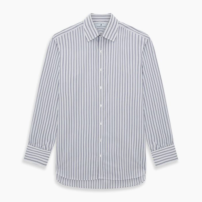 Navy Multi Stripe Mayfair Shirt Image 6