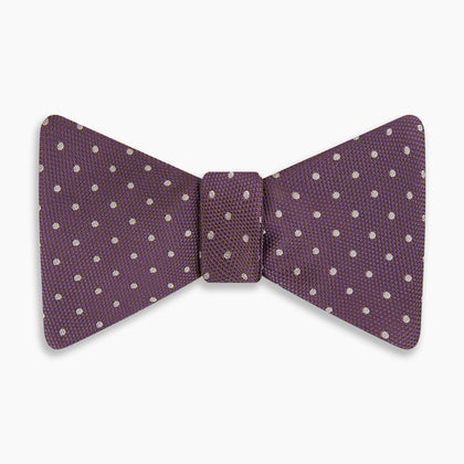 Lilac and Purple Micro Dot Silk Bow Tie Image 3