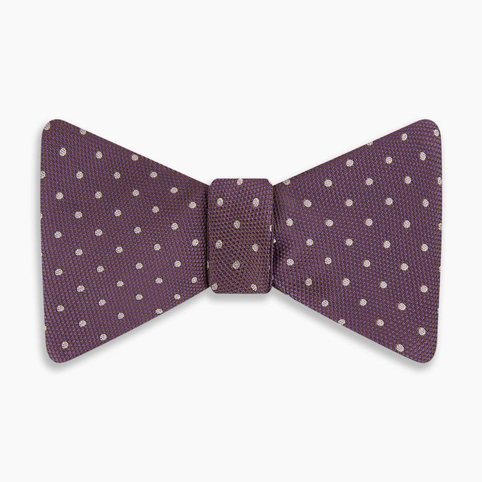 Lilac and Purple Micro Dot Silk Bow Tie Image 3
