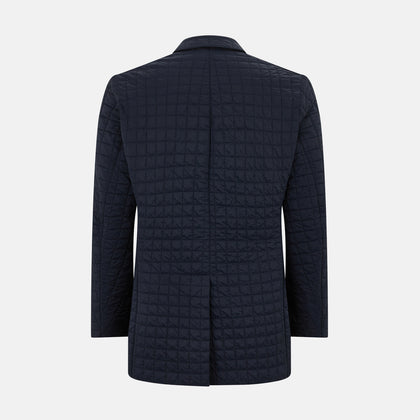 Fulham Navy Single-Breasted Quilted Blazer Image 2