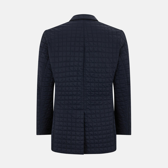 Fulham Navy Single-Breasted Quilted Blazer Image 2