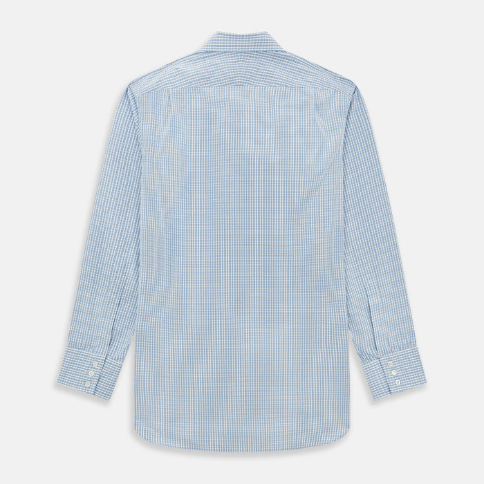 Sky Blue Micro Graph Check Mayfair Shirt Image 2