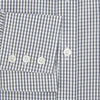 View 4 of product The Grey Double Graph Mayfair Shirt by Turnbull & Asser is a long-sleeve, button-down cotton shirt with a black and white double graph check, chest pocket, and classic collar.