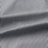 View 4 of product The Turnbull & Asser Black Candy Stripe Cotton Regular Fit Mayfair Shirt features long sleeves, a T&A collar, white buttons, and thin black stripes, displayed on a plain white background.