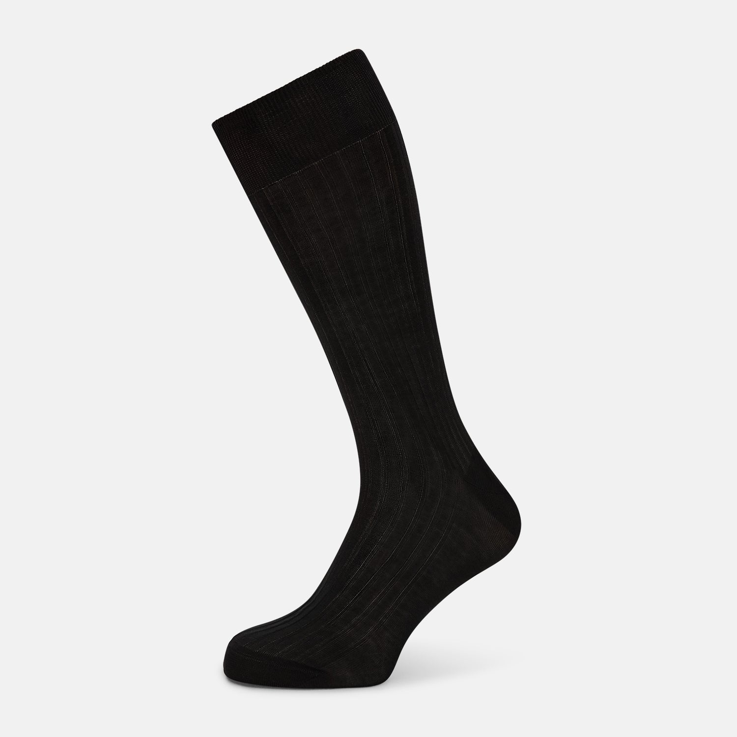 View 1 of product A single Dark Chocolate Mid-Length Sock by Turnbull & Asser is shown against a plain white background.