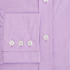 View 4 of product The Turnbull & Asser Purple Pink Mayfair Shirt is a men's formal, long-sleeve button-up with a classic collar and buttoned cuffs, shown in light purple against a plain white background.