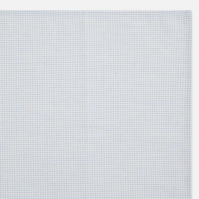 Hand Rolled Pale Blue Graph Check Handkerchief Image 2