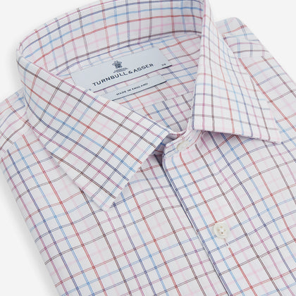 Pink Multi Double Grid Check Mayfair Shirt Image 1