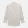 View 3 of product The Coffee Shadow Stripe Mayfair Shirt by Turnbull & Asser is a long-sleeve, button-down style with a T&A collar and fine beige and white stripes, crafted from premium Italian cotton and shown on a white background.