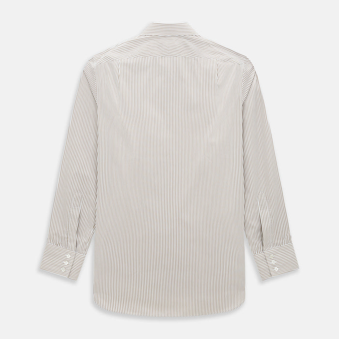 Coffee Shadow Stripe Mayfair Shirt Image 2