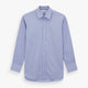 The Turnbull & Asser Blue End-on-End Cotton Shirt features a T&A collar and 3-button cuffs, perfect for pairing with a navy suit or smart ensemble, and is displayed flat against a white background.