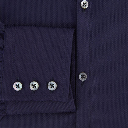 Navy Textured Windsor Shirt Image 3